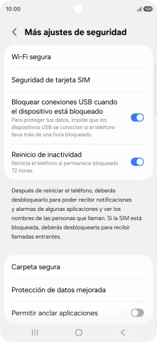 Pulsa Seguridad de tarjeta SIM. Pulsa Seguridad de tarjeta SIM.