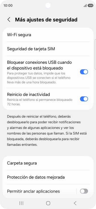 Pulsa Seguridad de tarjeta SIM. Pulsa Seguridad de tarjeta SIM.