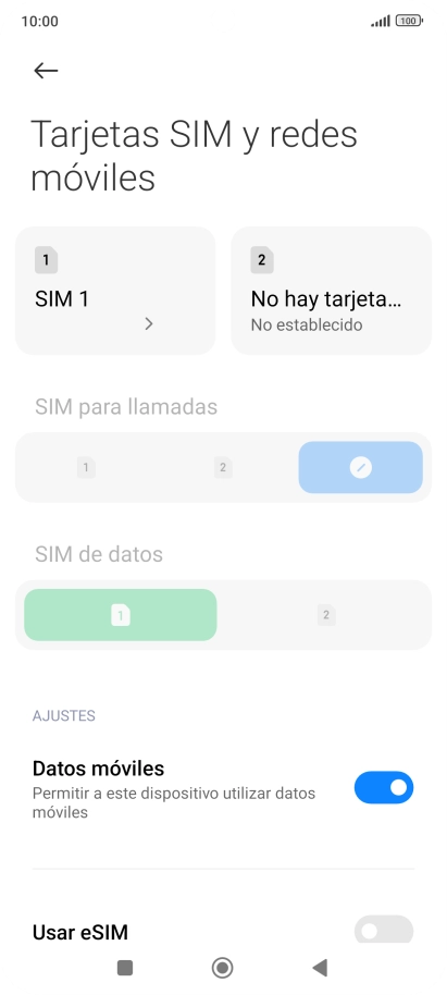 Pulsa el nombre de la tarjeta SIM.