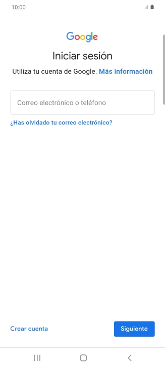 Si no tienes una cuenta de Google, pulsa Crear cuenta y sigue las indicaciones de la pantalla para ver cómo crear una cuenta nueva. Si no tienes una cuenta de Google, pulsa Crear cuenta y sigue las indicaciones de la pantalla para ver cómo crear una cuenta nueva.