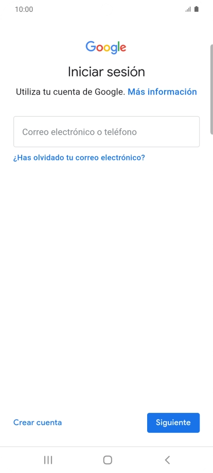Si no tienes una cuenta de Google, pulsa Crear cuenta y sigue las indicaciones de la pantalla para ver cómo crear una cuenta nueva. Si no tienes una cuenta de Google, pulsa Crear cuenta y sigue las indicaciones de la pantalla para ver cómo crear una cuenta nueva.