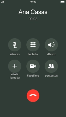 Pulsa el icono de finalizar llamadas para colgar. Pulsa el icono de finalizar llamadas para colgar.