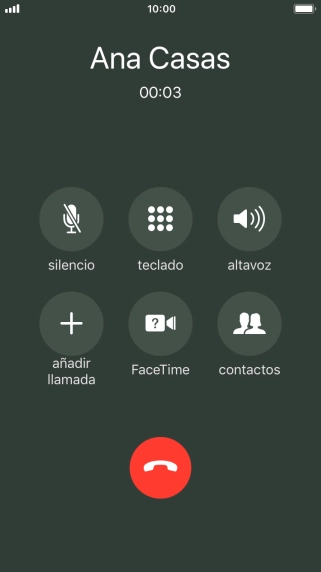 Pulsa el icono de finalizar llamadas para colgar. Pulsa el icono de finalizar llamadas para colgar.