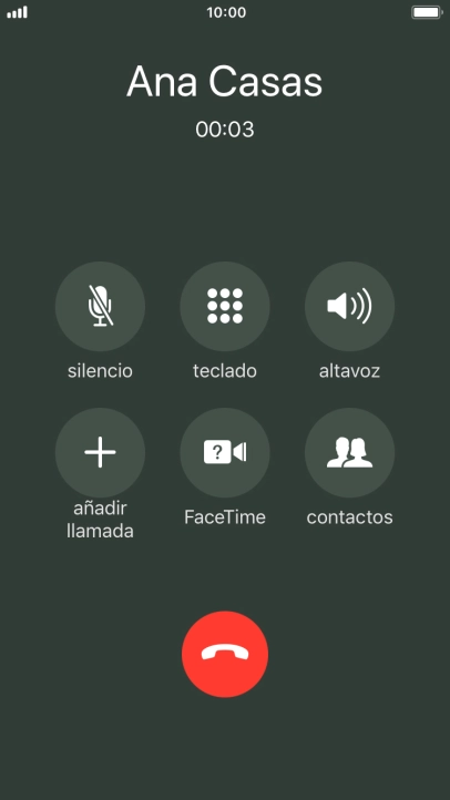 Pulsa el icono de finalizar llamadas para colgar. Pulsa el icono de finalizar llamadas para colgar.