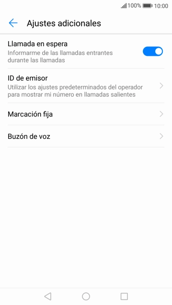 Pulsa Llamada en espera para activar o desactivar la función. Pulsa Llamada en espera para activar o desactivar la función.