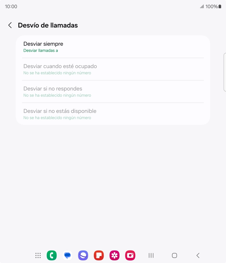 Pulsa el tipo de desvío deseado. Pulsa el tipo de desvío deseado.