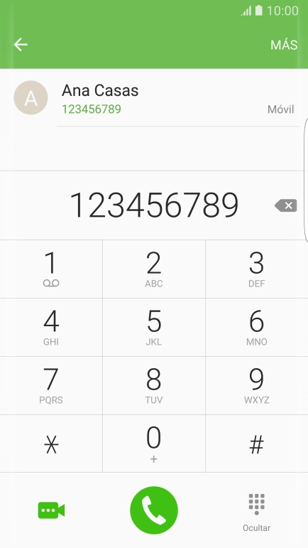 Marca el número de teléfono deseado y pulsa el icono de llamada.