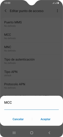 Introduce 214 y pulsa Aceptar.