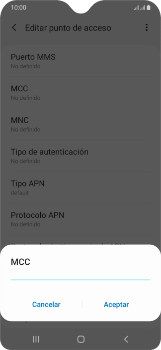 Introduce 214 y pulsa Aceptar.