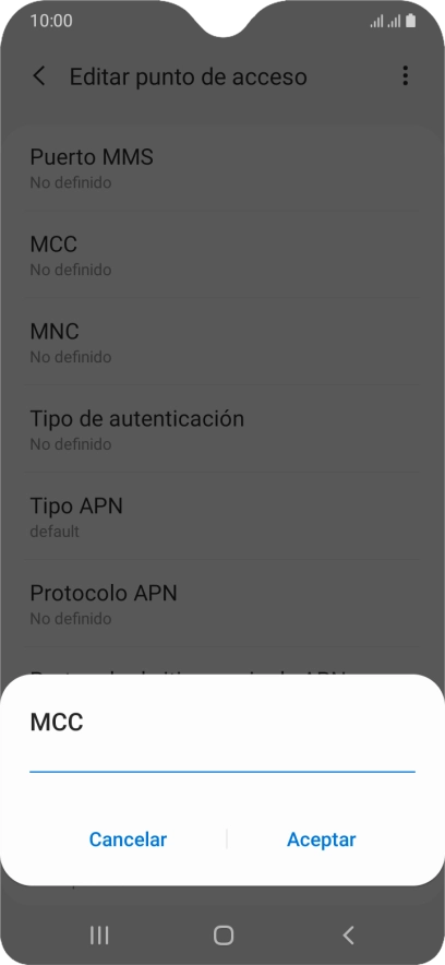Introduce 214 y pulsa Aceptar.