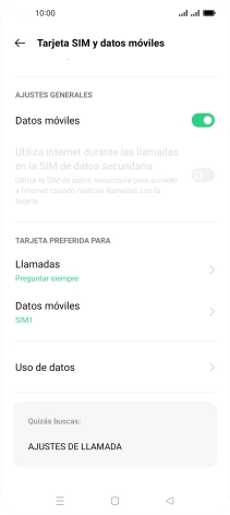 Pulsa Datos móviles. Pulsa Datos móviles.