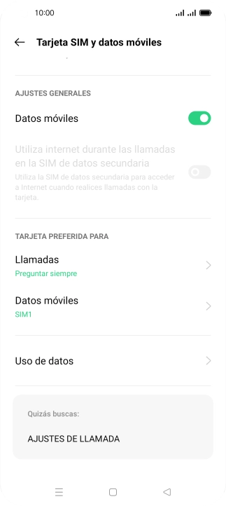 Pulsa Datos móviles. Pulsa Datos móviles.