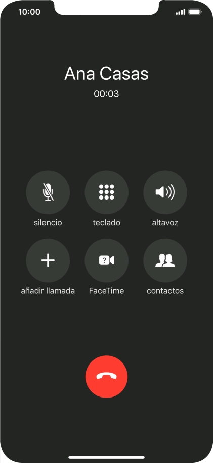 Pulsa el icono de finalizar llamadas para colgar. Pulsa el icono de finalizar llamadas para colgar.