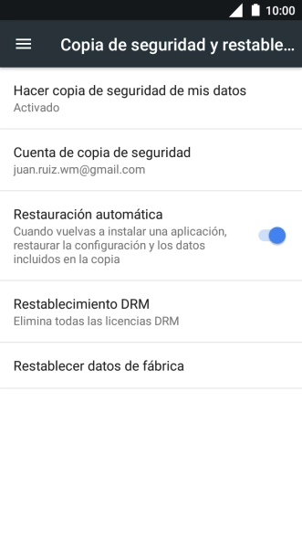 Pulsa Restablecer datos de fábrica. Pulsa Restablecer datos de fábrica.