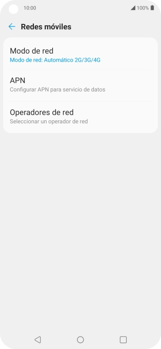 Pulsa Modo de red.