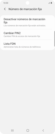 Pulsa Desactivar números de marcación fija.