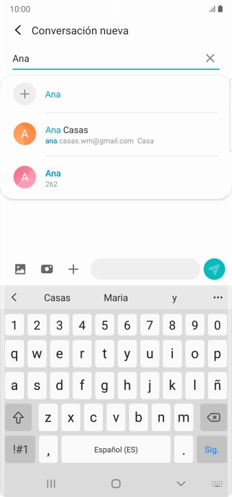 Pulsa el contacto deseado. Pulsa el contacto deseado.
