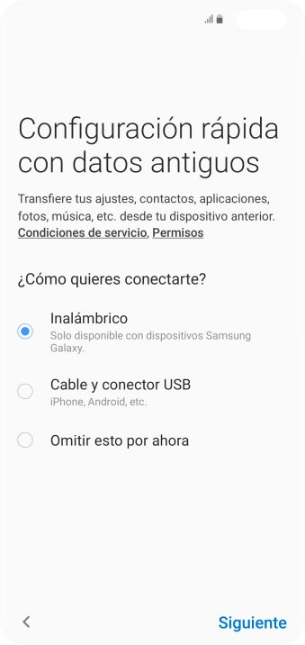 Pulsa el modo de transferencia deseado y sigue las instrucciones de la pantalla para transferir el contenido. Pulsa el modo de transferencia deseado y sigue las instrucciones de la pantalla para transferir el contenido.