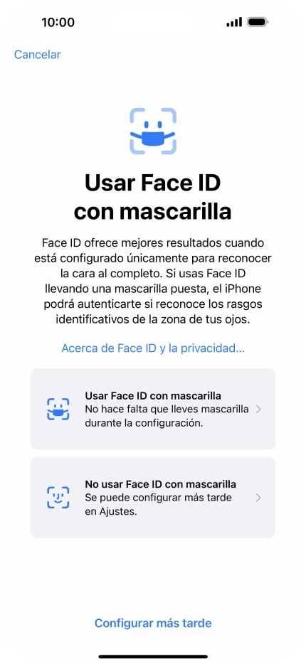 Pulsa Configurar más tarde. Pulsa Configurar más tarde.