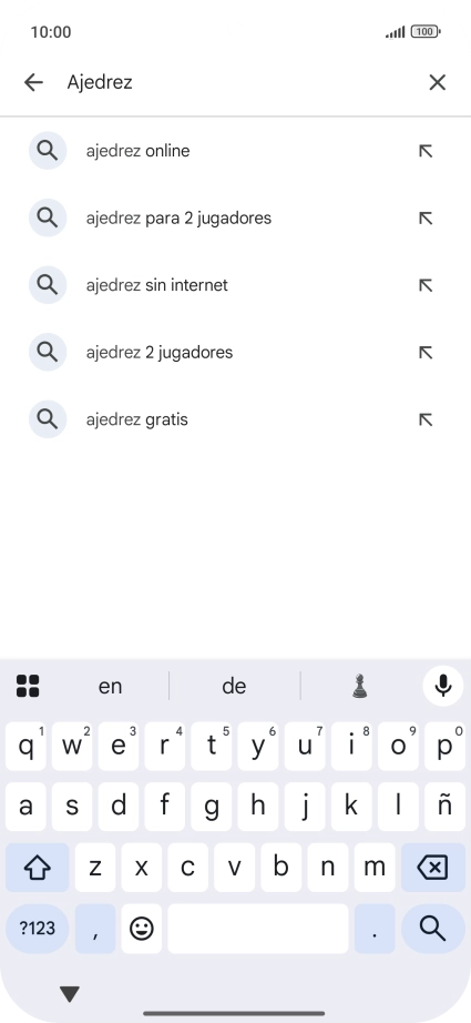 Introduce el nombre del tema o de la app y pulsa el icono de búsqueda. Introduce el nombre del tema o de la app y pulsa el icono de búsqueda.