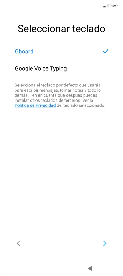 Pulsa el ajuste deseado. Pulsa el ajuste deseado.