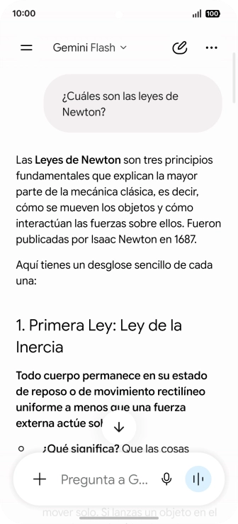 La transcripción de la conversación con Gemini Live aparece ahora en la pantalla. La transcripción de la conversación con Gemini Live aparece ahora en la pantalla.