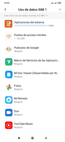 El consumo total de datos se visualiza ahora en la pantalla. El consumo total de datos se visualiza ahora en la pantalla.