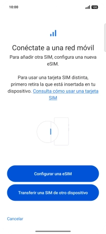 Pulsa Configurar una eSIM. Pulsa Configurar una eSIM.