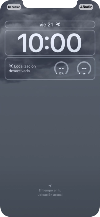 Si deseas personalizar la vista de la fecha en la pantalla de bloqueo, pulsa el widget de la fecha y sigue las indicaciones de la pantalla para seleccionar la vista de widgets deseada. Si deseas personalizar la vista de la fecha en la pantalla de bloqueo, pulsa el widget de la fecha y sigue las indicaciones de la pantalla para seleccionar la vista de widgets deseada.