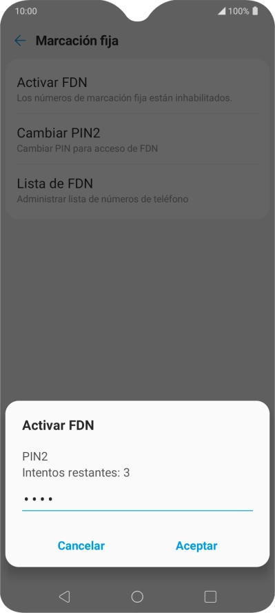 Introduce el código PIN2 y pulsa Aceptar. Introduce el código PIN2 y pulsa Aceptar.