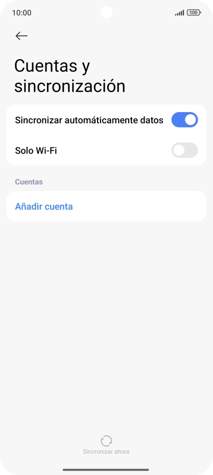 Pulsa Añadir cuenta. Pulsa Añadir cuenta.