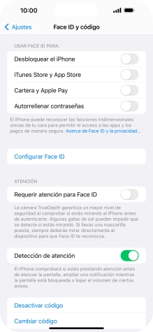 Pulsa Desactivar código e introduce el código de seguridad. Pulsa Desactivar código e introduce el código de seguridad.