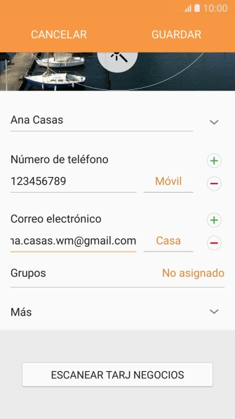 Pulsa en el campo junto a la dirección de correo electrónico. Pulsa en el campo junto a la dirección de correo electrónico.