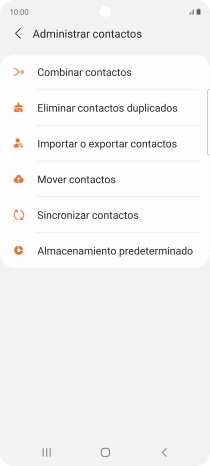 Pulsa Importar o exportar contactos. Pulsa Importar o exportar contactos.