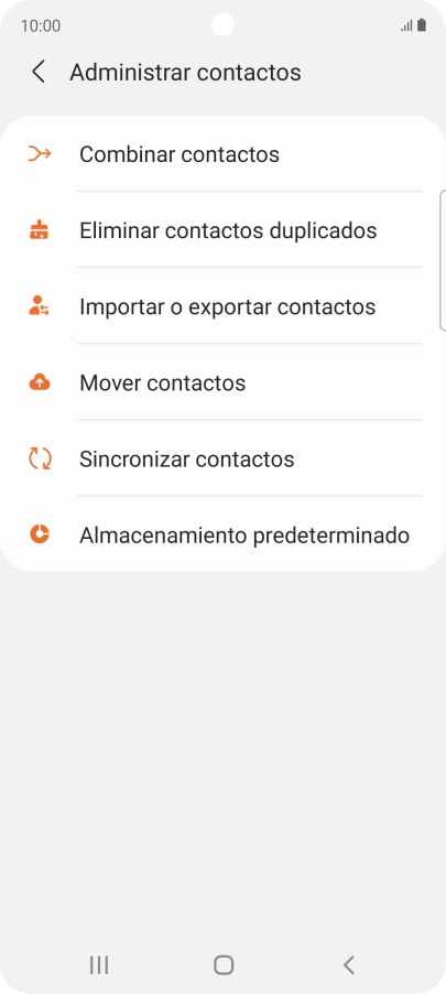 Pulsa Importar o exportar contactos. Pulsa Importar o exportar contactos.