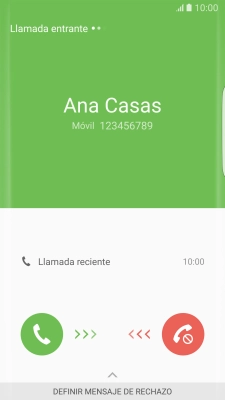 Pulsa el icono de responder llamadas y arrástralo hacia la derecha.