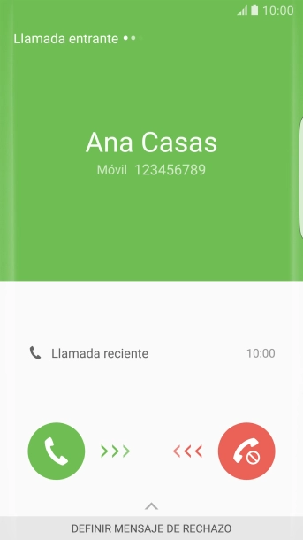Pulsa el icono de responder llamadas y arrástralo hacia la derecha.