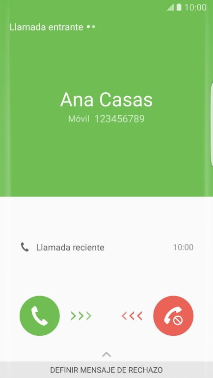 Pulsa el icono de responder llamadas y arrástralo hacia la derecha.