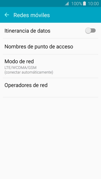 Pulsa Nombres de punto de acceso. Pulsa Nombres de punto de acceso.