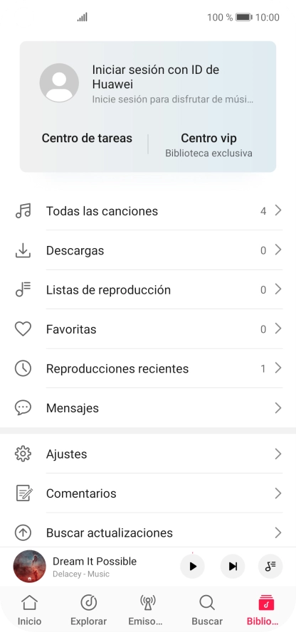 Pulsa Todas las canciones. Pulsa Todas las canciones.