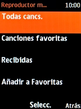 Selecciona Todas cancs. y desplázate a la carpeta deseada. Selecciona Todas cancs. y desplázate a la carpeta deseada.