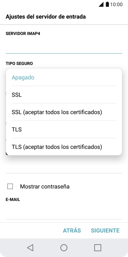 Pulsa Apagado para desactivar la función. Pulsa Apagado para desactivar la función.