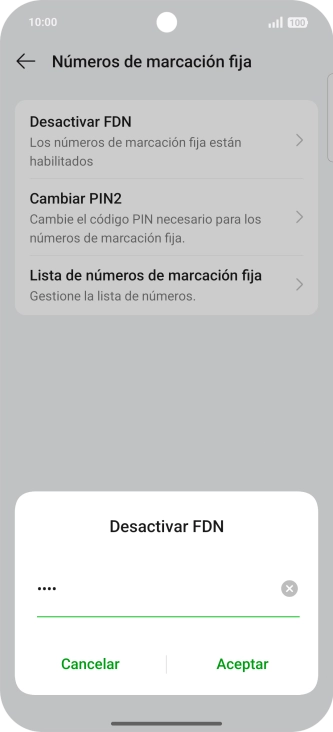 Introduce el código PIN2 y pulsa Aceptar. Introduce el código PIN2 y pulsa Aceptar.