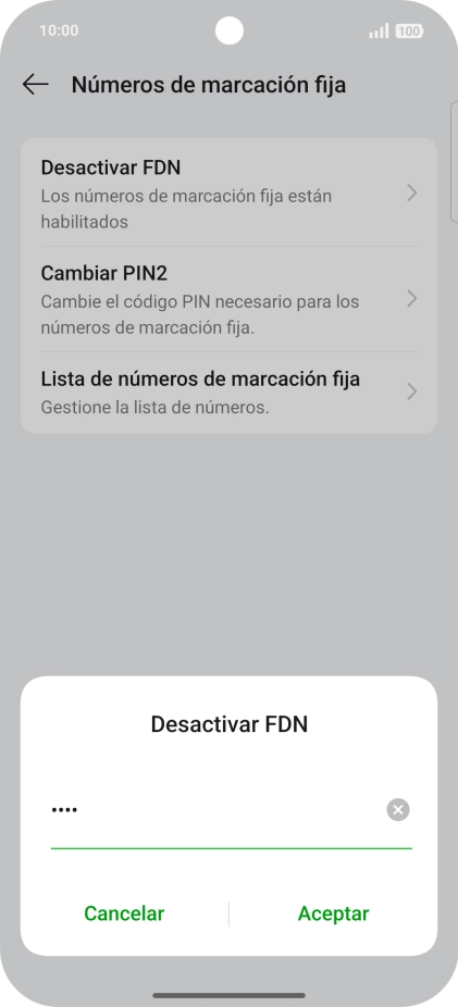 Introduce el código PIN2 y pulsa Aceptar. Introduce el código PIN2 y pulsa Aceptar.