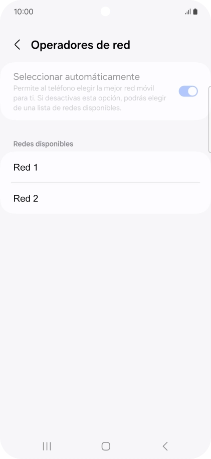 Pulsa la red deseada.
