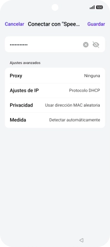 Introduce la contraseña de la red wifi y pulsa Guardar. Introduce la contraseña de la red wifi y pulsa Guardar.