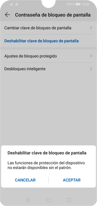Introduce el código de seguridad actual y pulsa ACEPTAR.