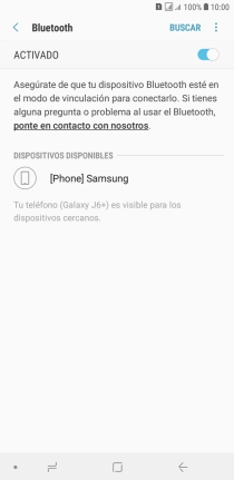 Pulsa el dispositivo Bluetooth deseado y sigue las indicaciones de la pantalla para vincular el dispositivo al teléfono.