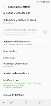Pulsa Ajustes de buzón de voz.
