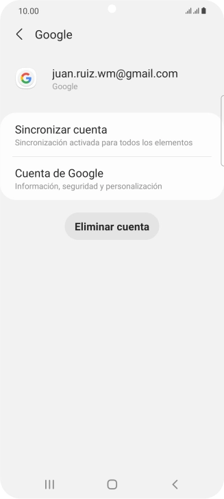 Pulsa Sincronizar cuenta. Pulsa Sincronizar cuenta.